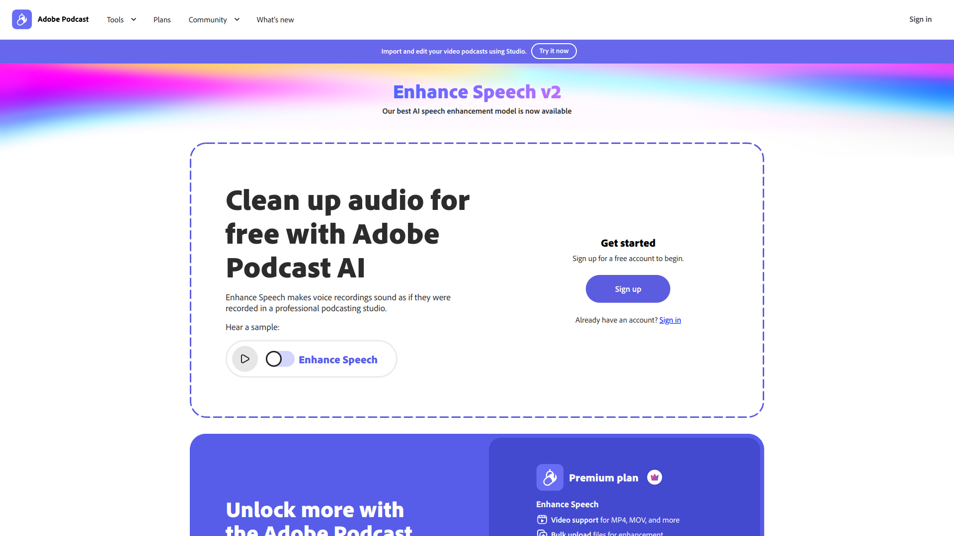 Adobe Speech Enhancer screenshot