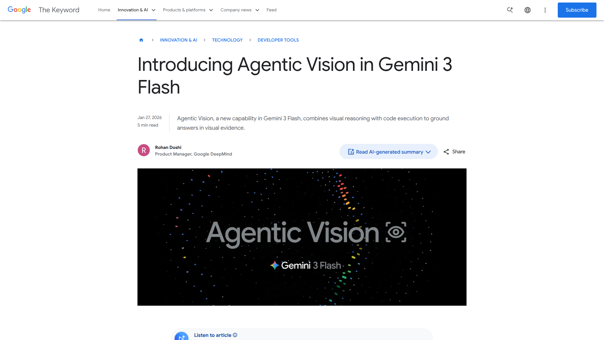 Agentic Vision in Gemini logo