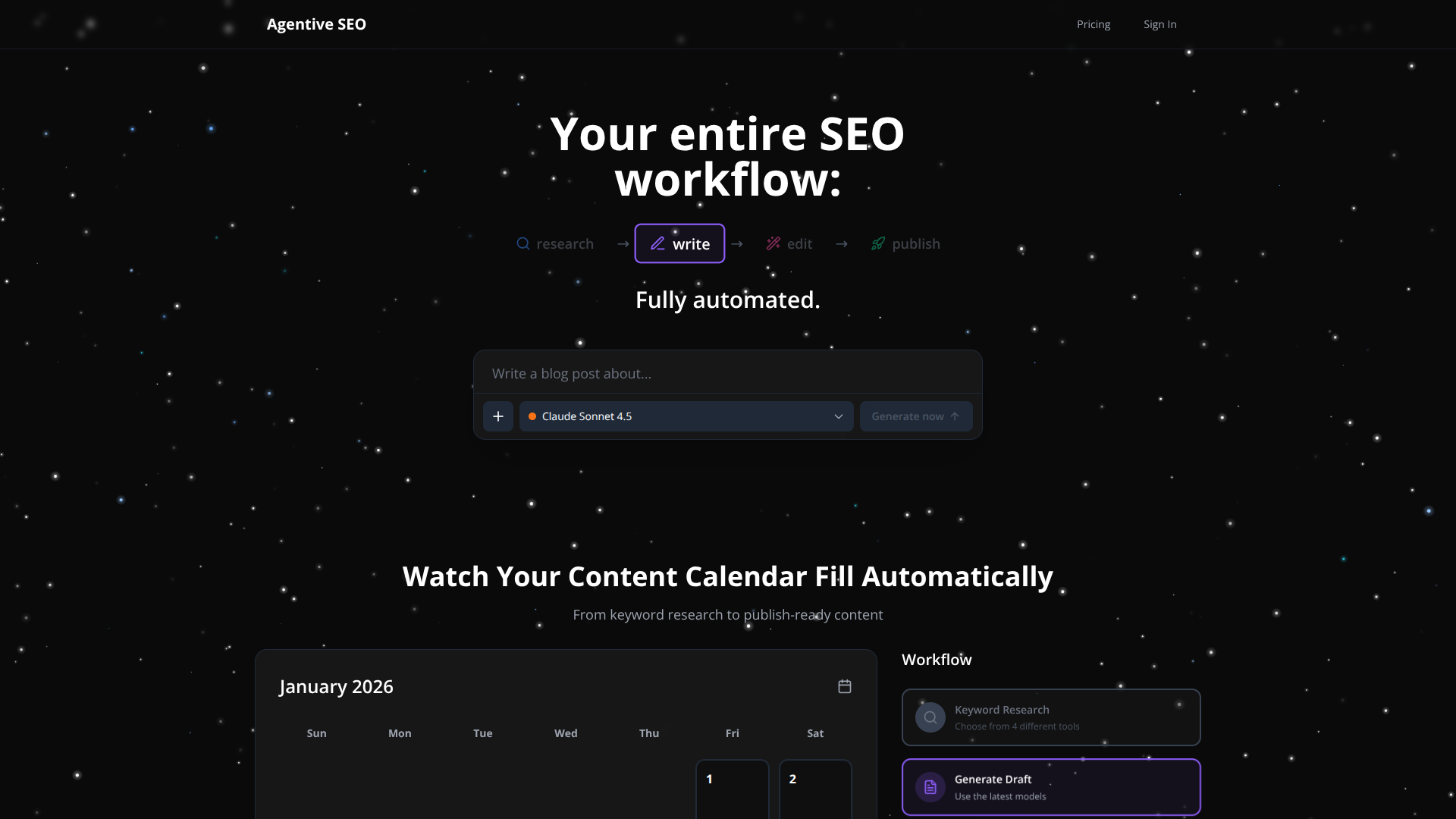 Agentive SEO screenshot