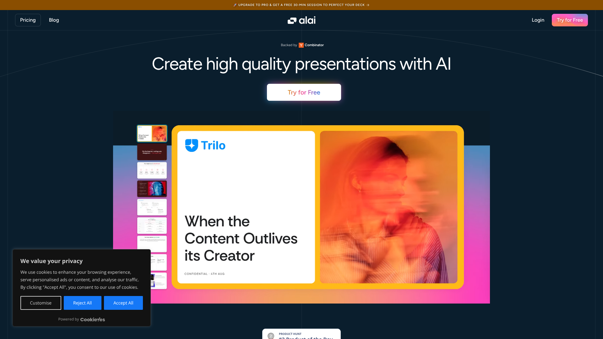 Alai — Stunning slides for your ideas logo