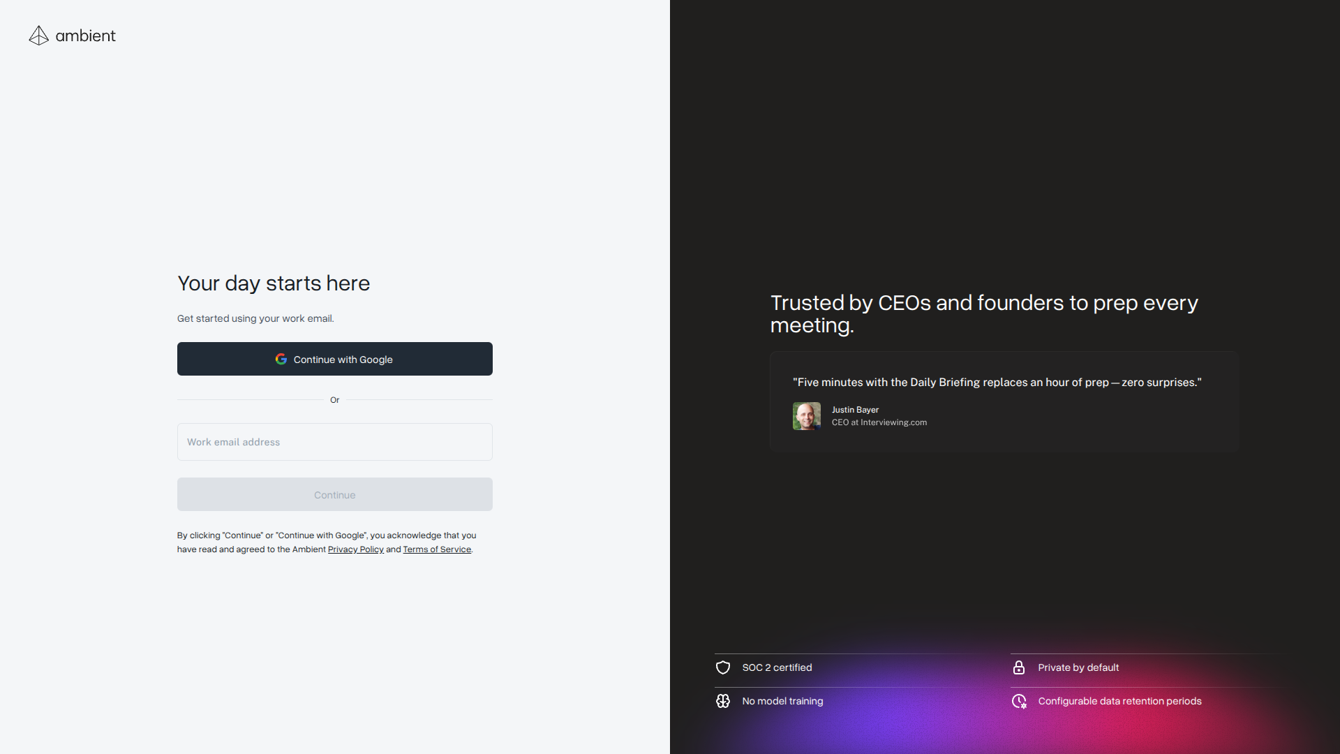 Ambient Daily Briefing screenshot