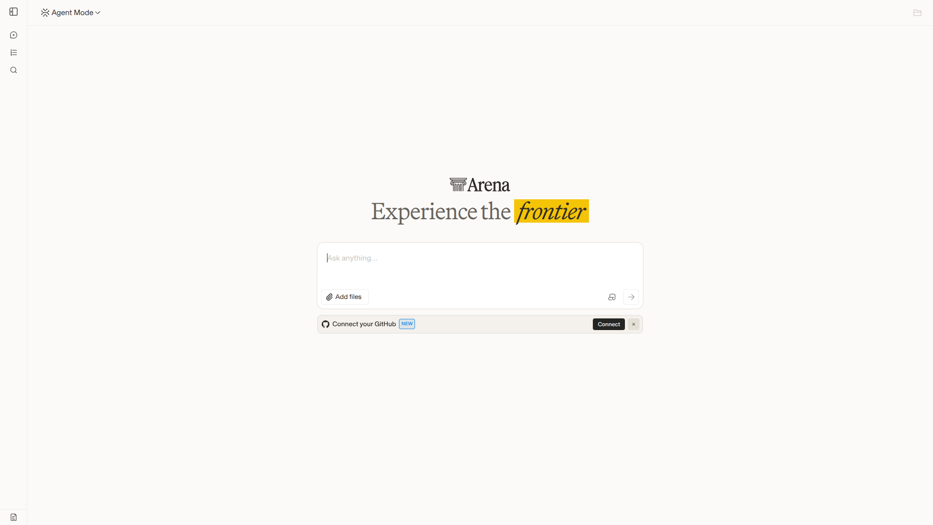 Arena Agent Mode with GitHub logo