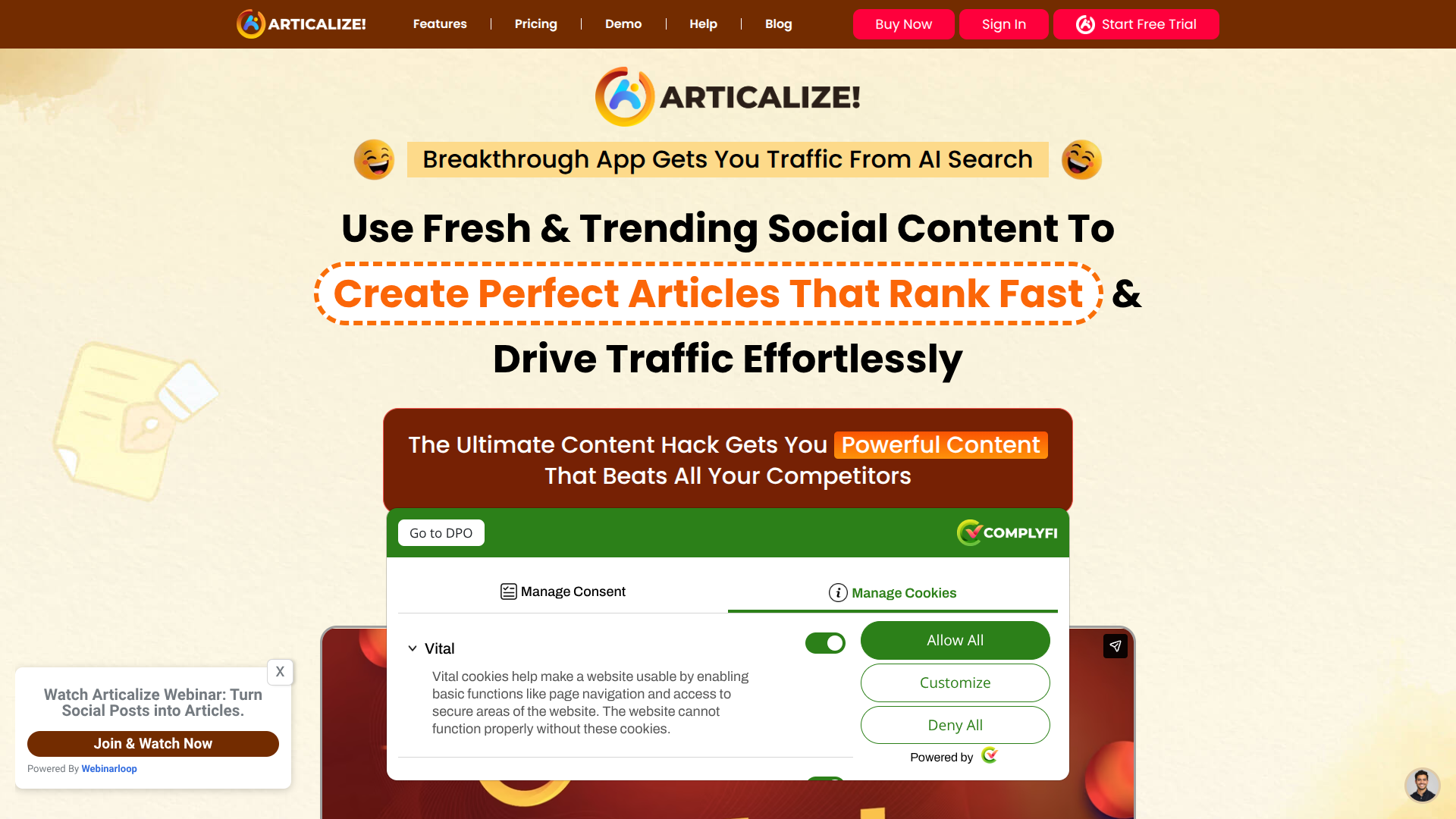 Articalize screenshot