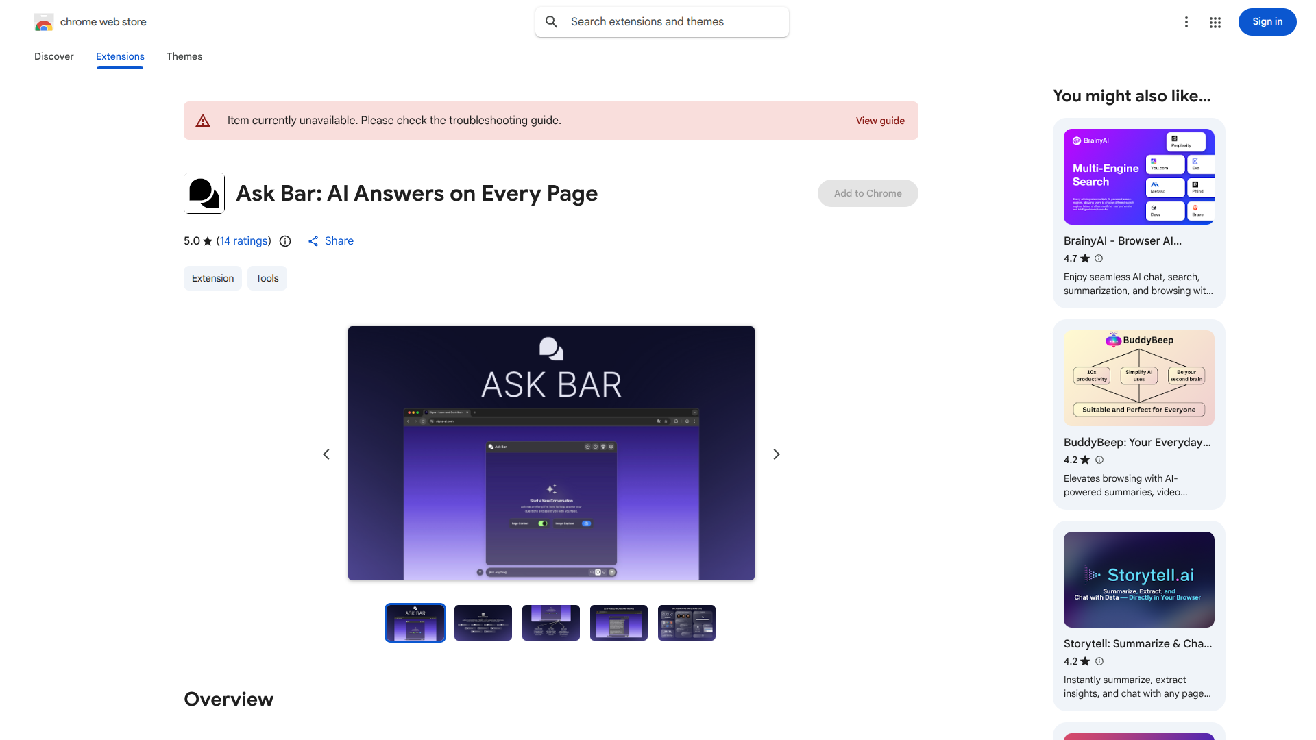 Ask Bar: AI Answers on Every Page screenshot