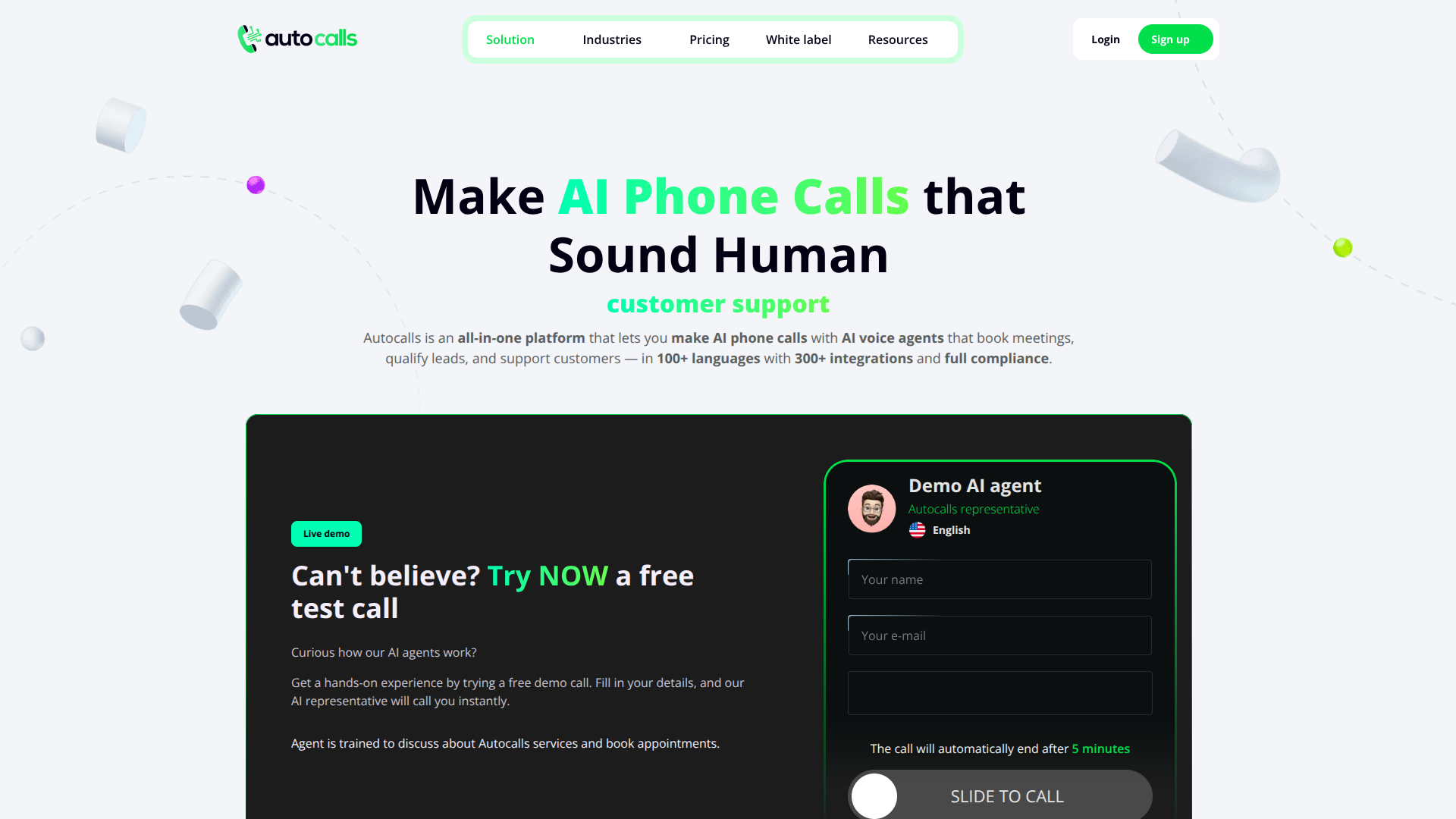 Autocalls screenshot