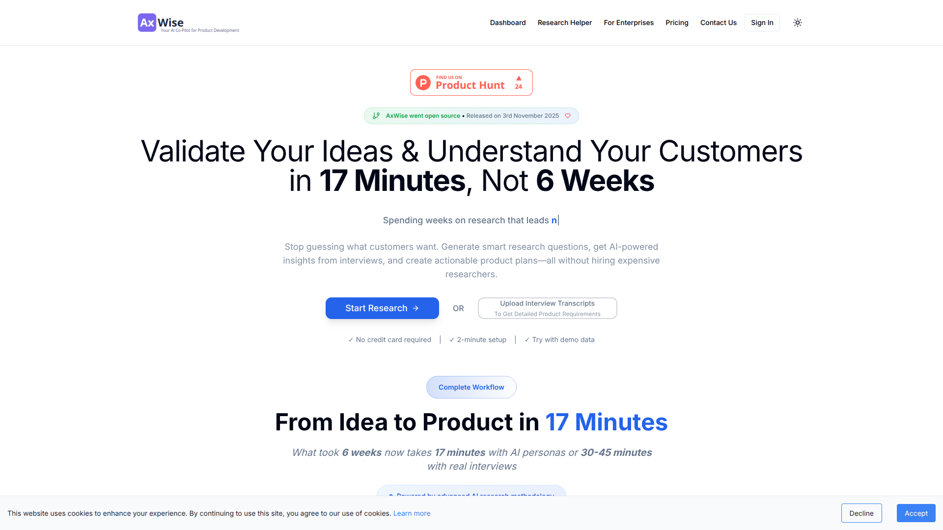 AxWise - AI User Discovery Engine screenshot