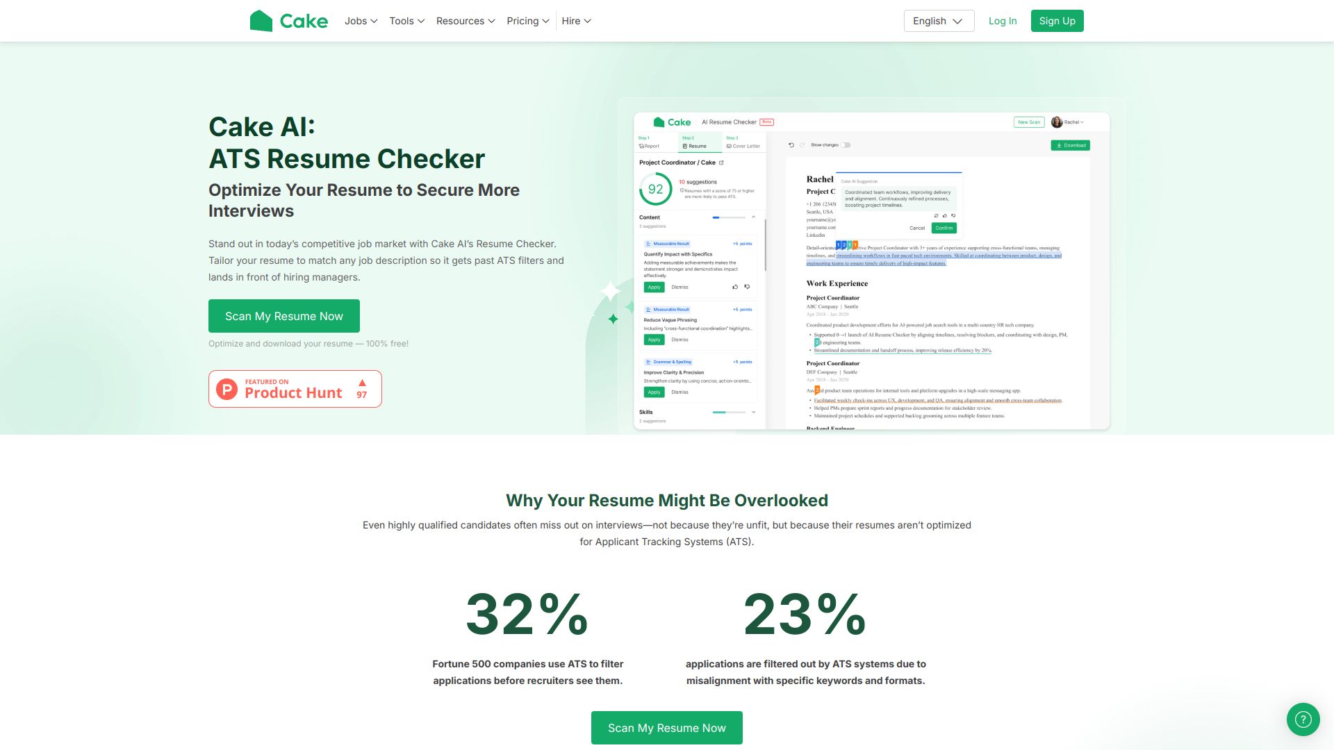 Cake AI Resume Checker logo