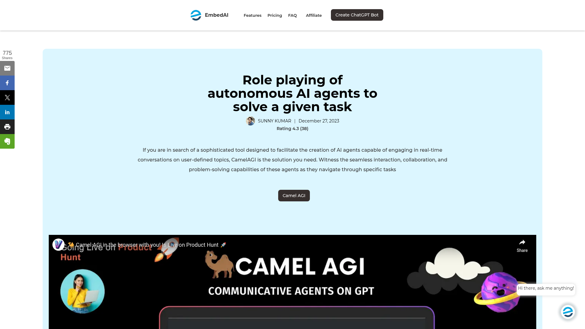 CamelAGI screenshot