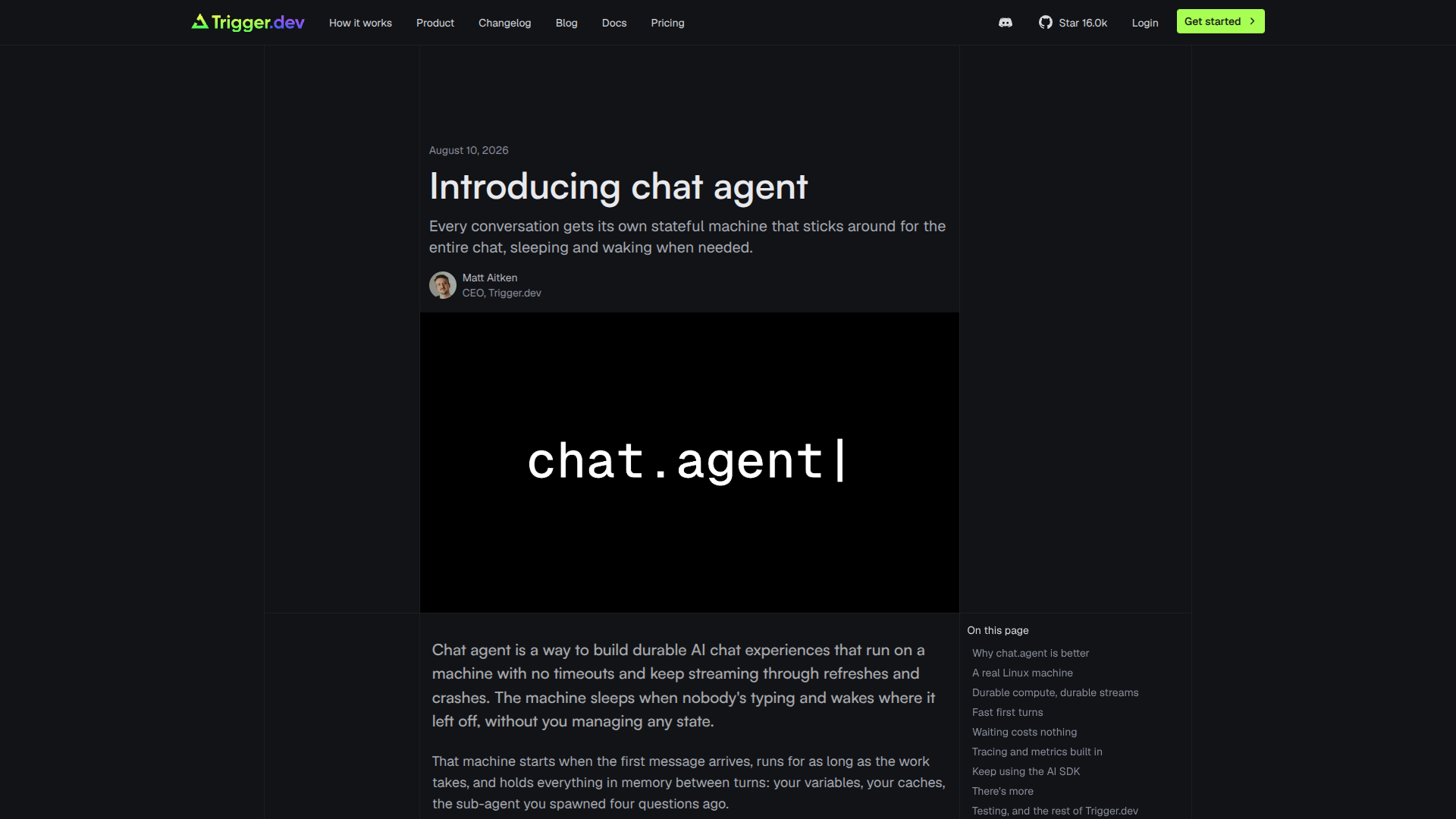 Chat Agent by Trigger.dev