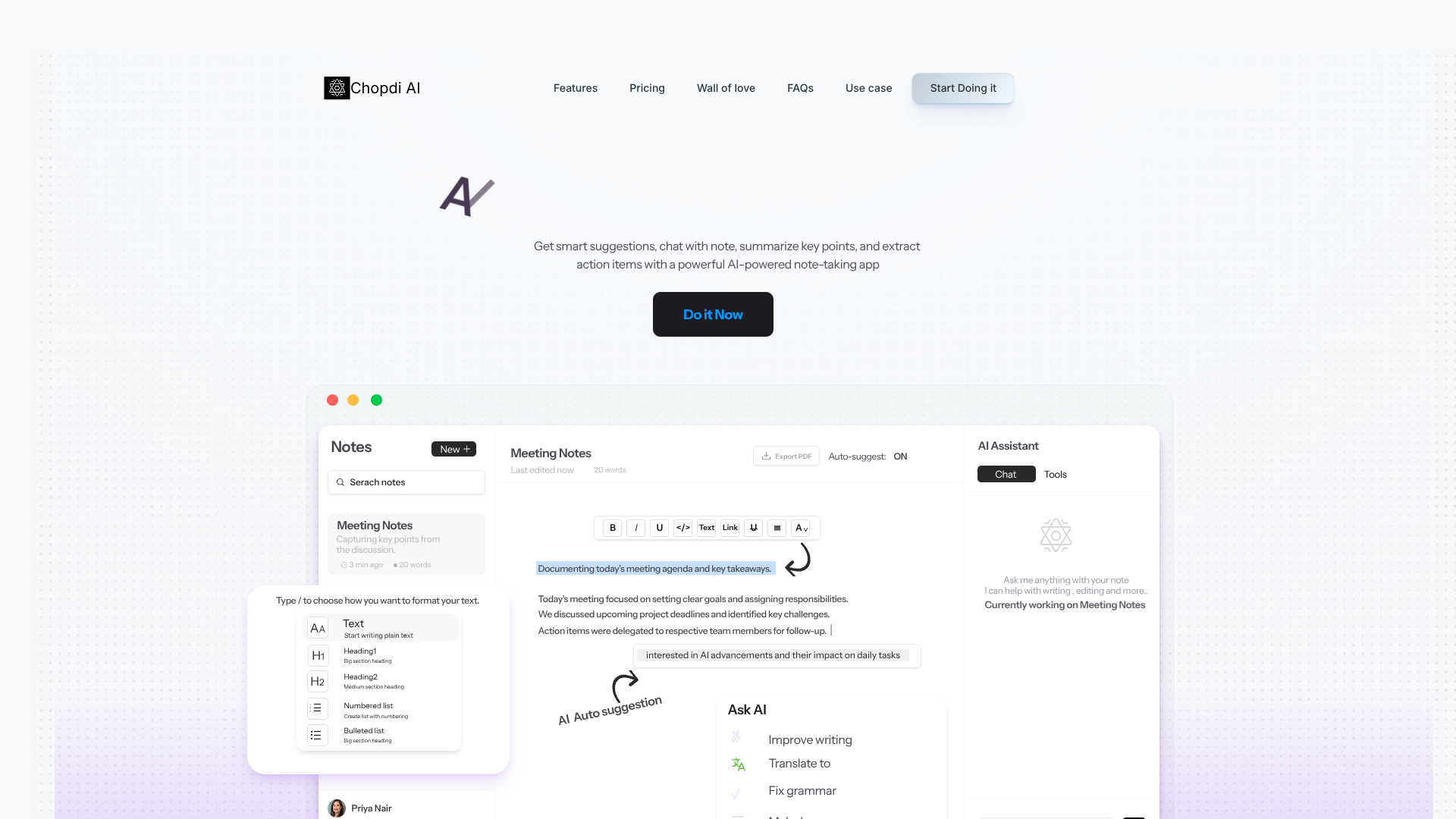 Chopdi AI screenshot