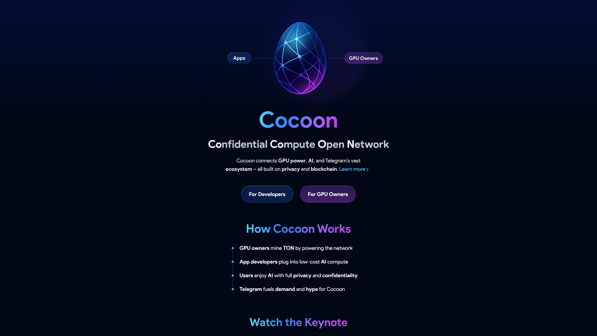 Cocoon by Telegram logo