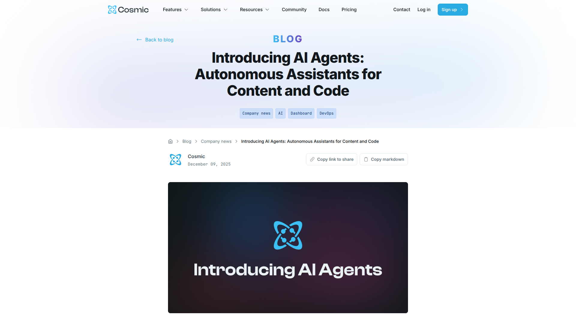Cosmic AI Agents logo
