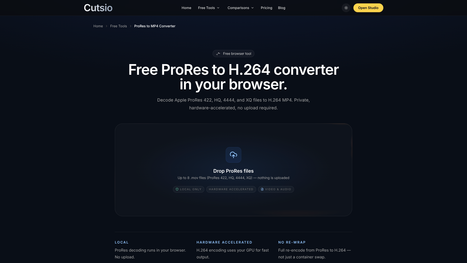 Cutsio – ProRes to MP4 Converter