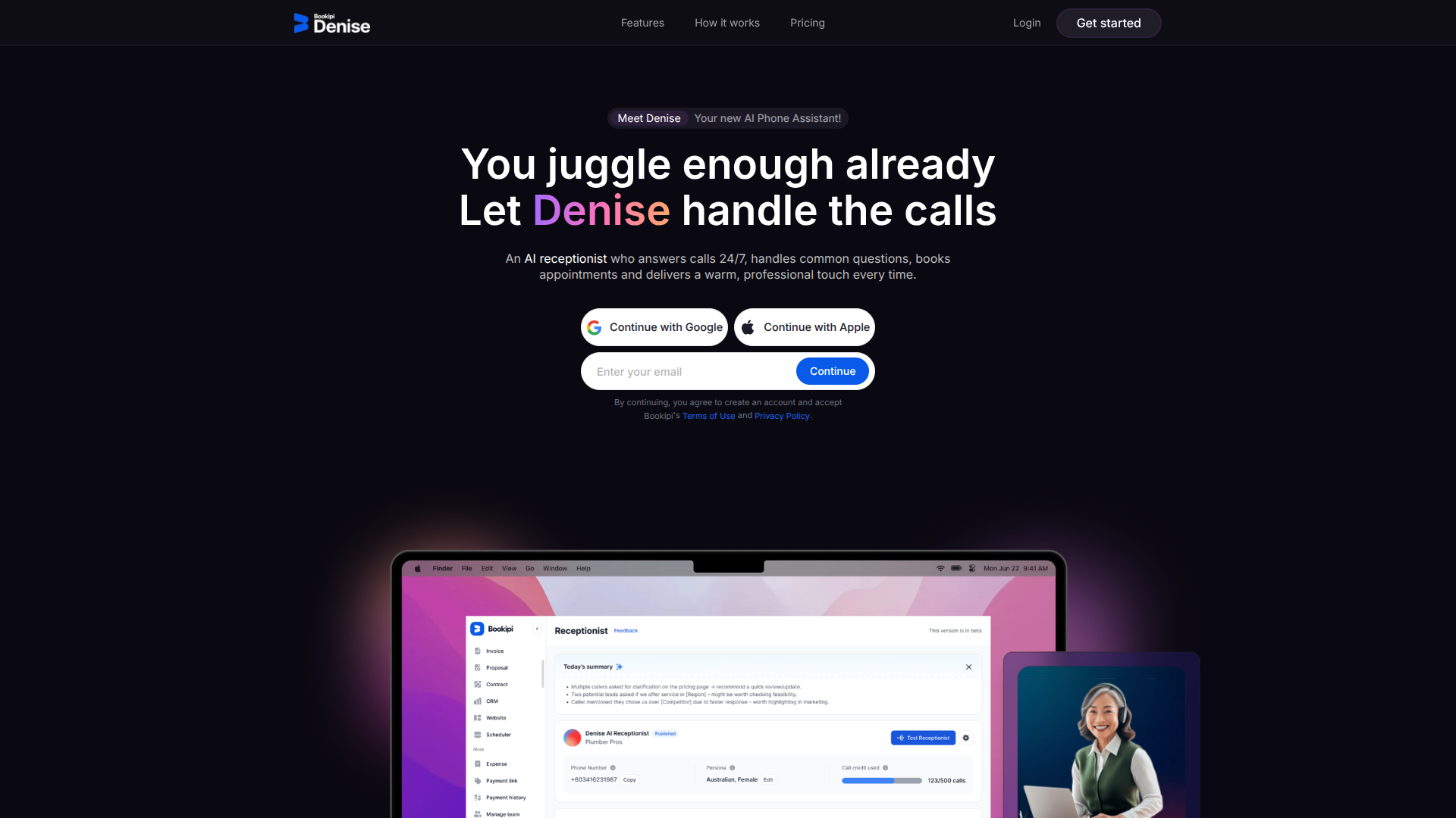 Denise AI Receptionist screenshot