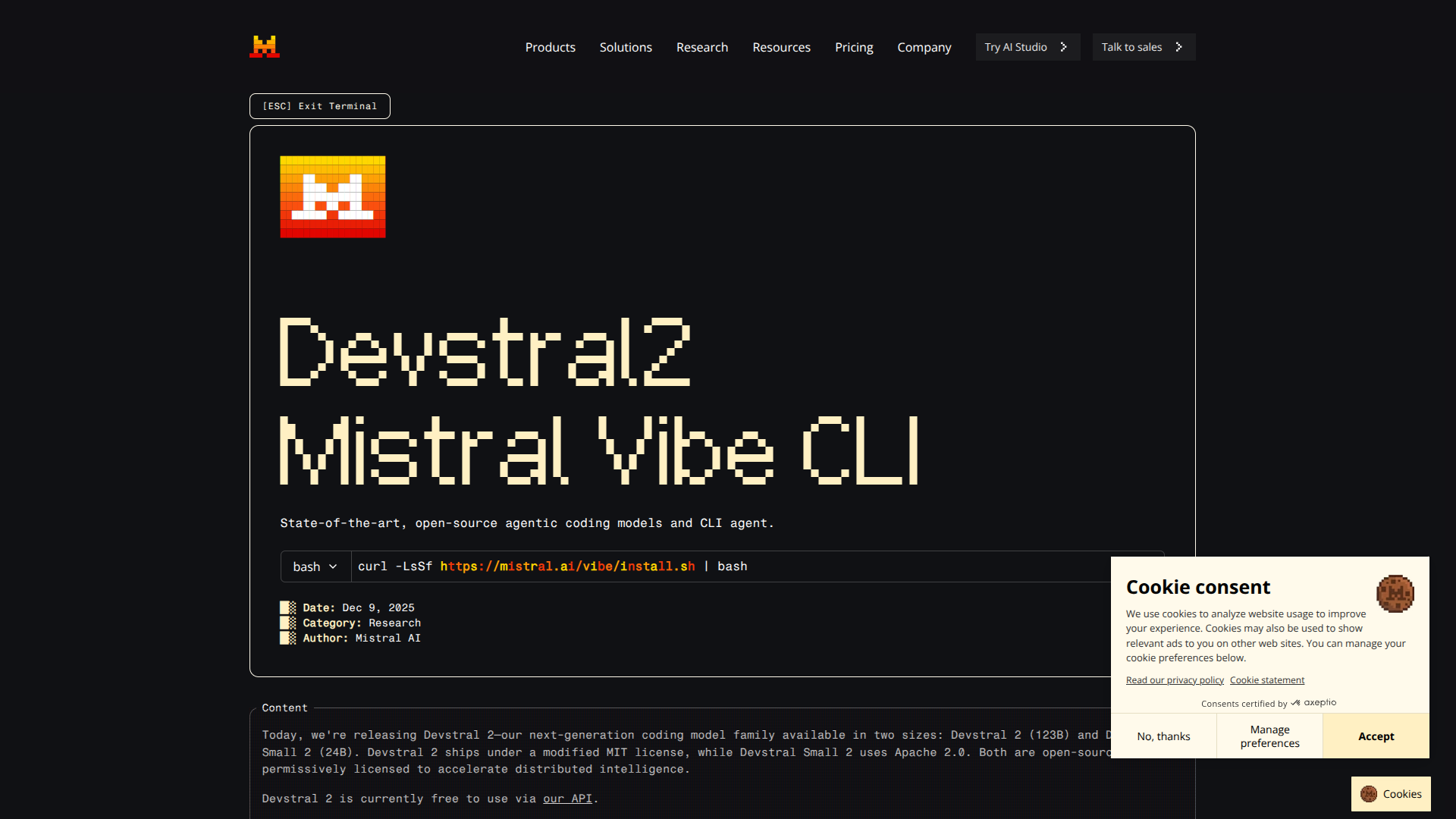 Devstral 2 screenshot