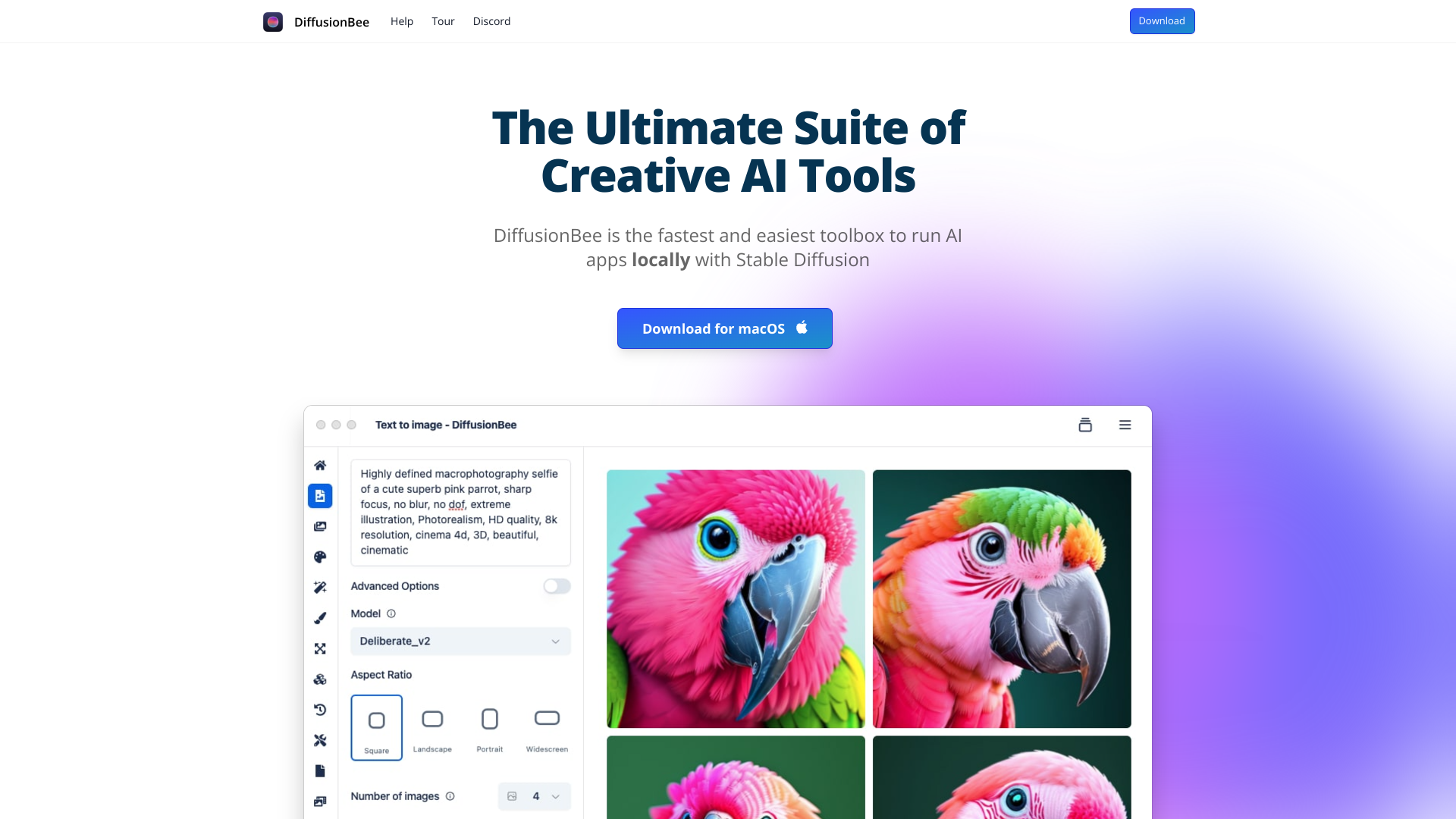 DiffusionBee screenshot
