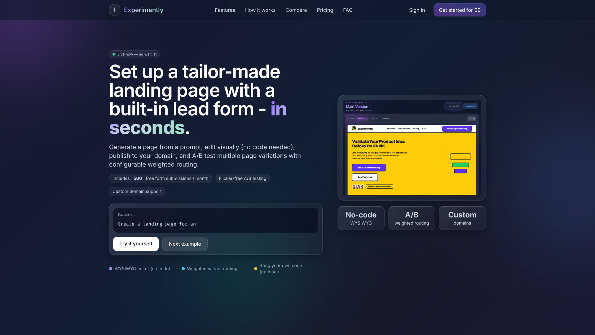 Experimently screenshot