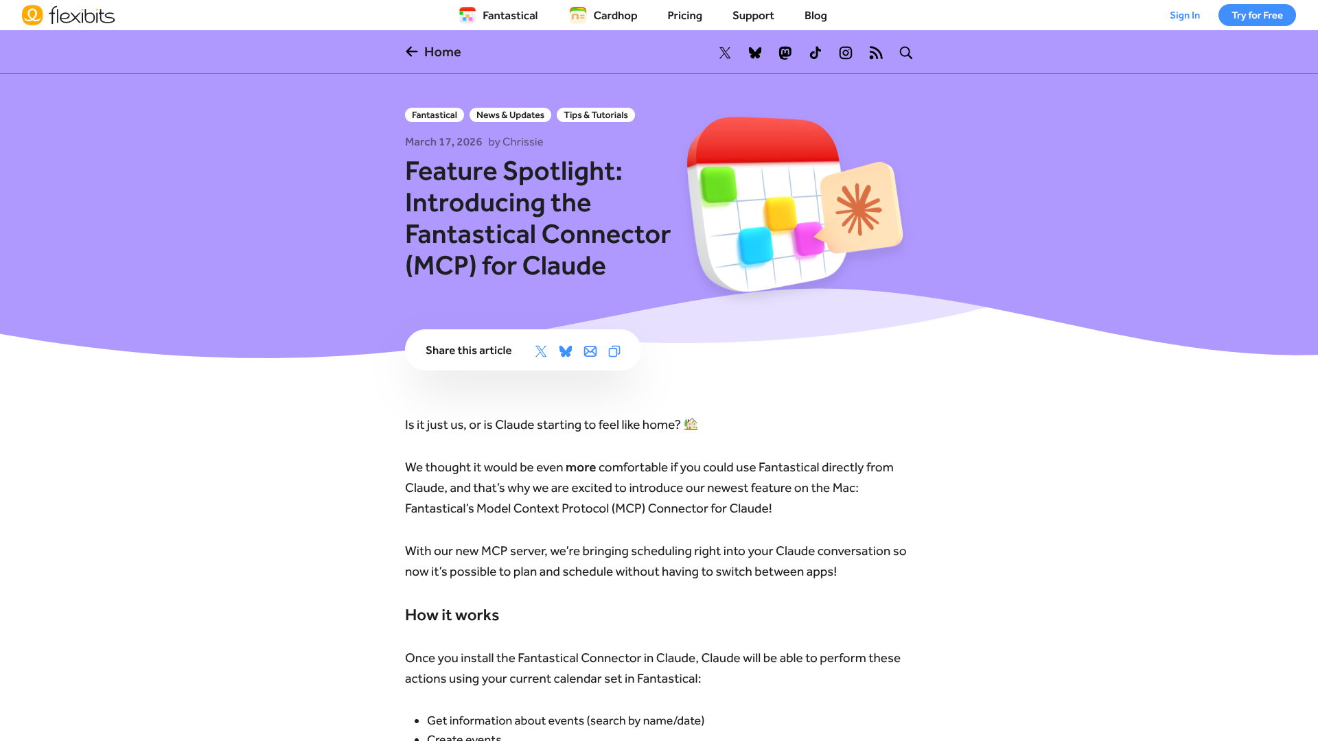 Fantastical MCP for Mac