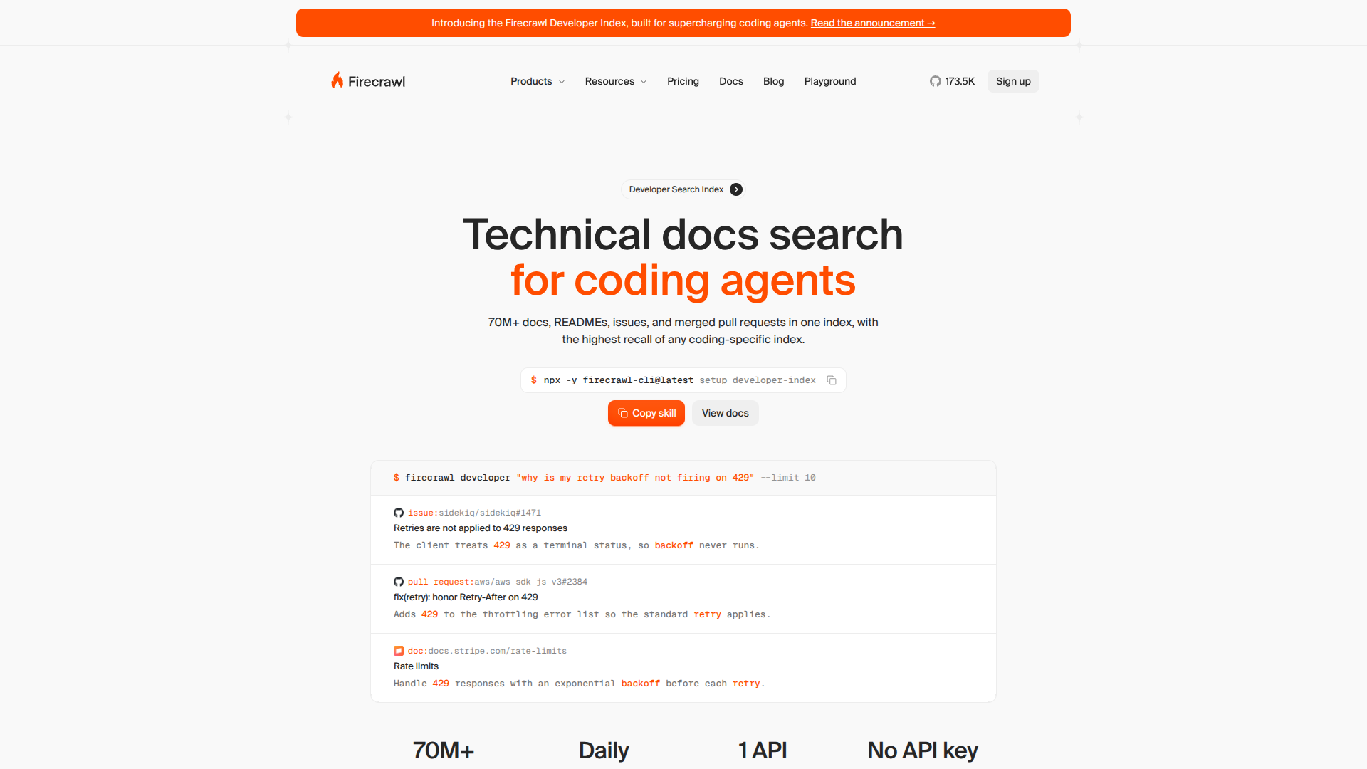 Firecrawl Developer Index
