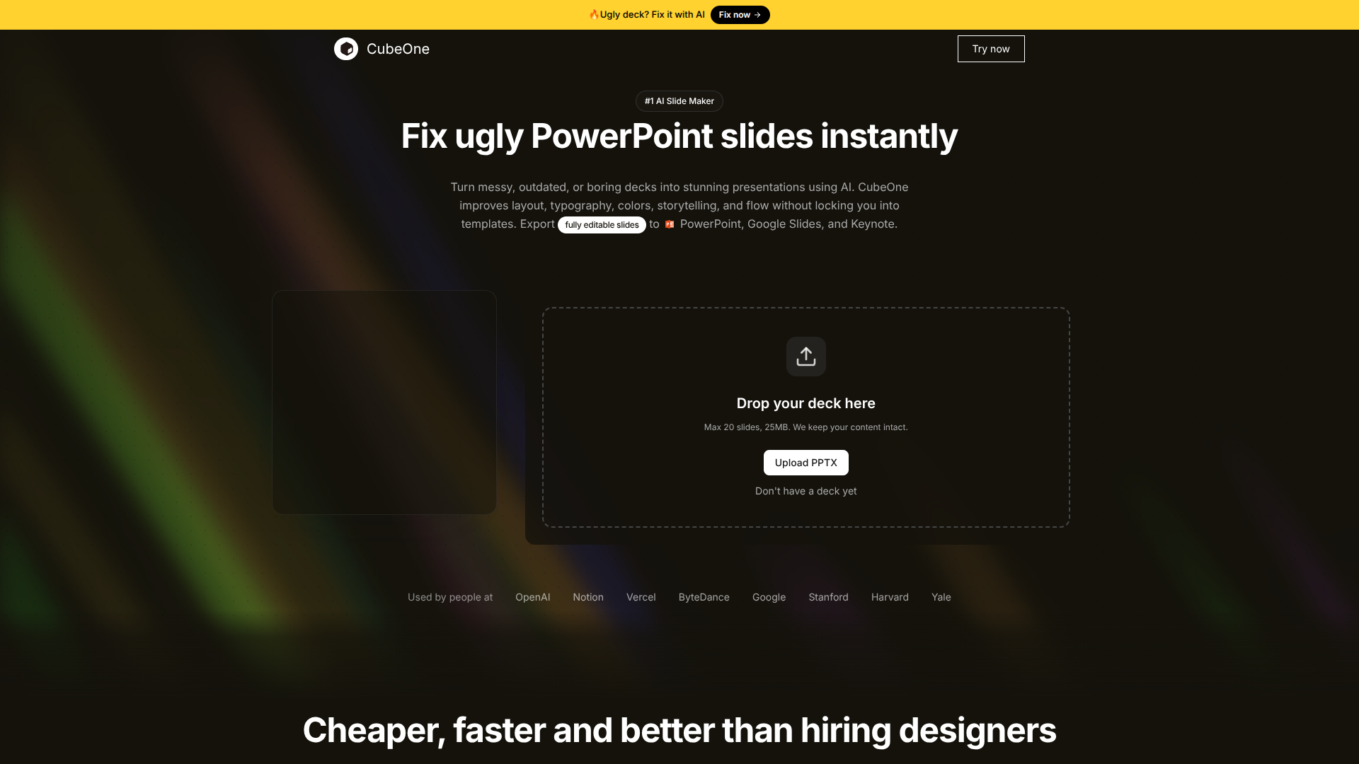 Fix Ugly PowerPoint by CubeOne logo