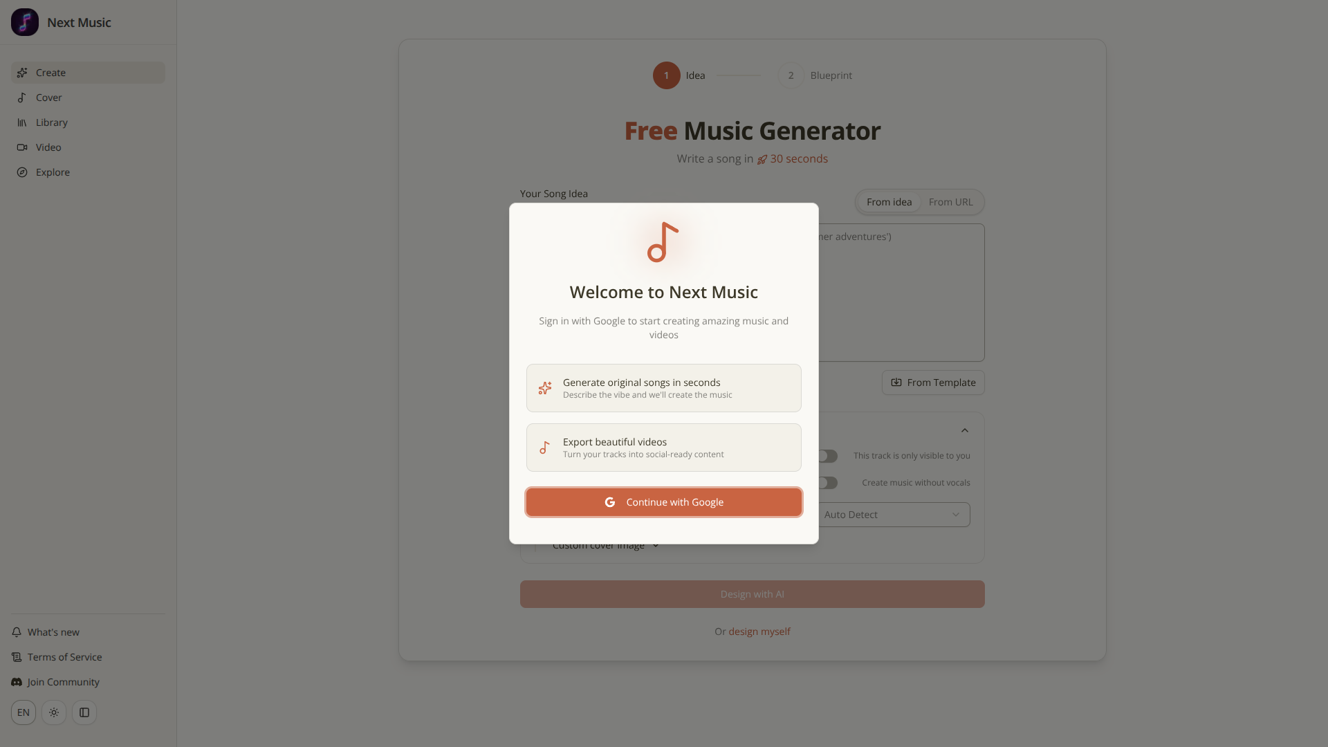 Free AI Music Generator by Next Music logo
