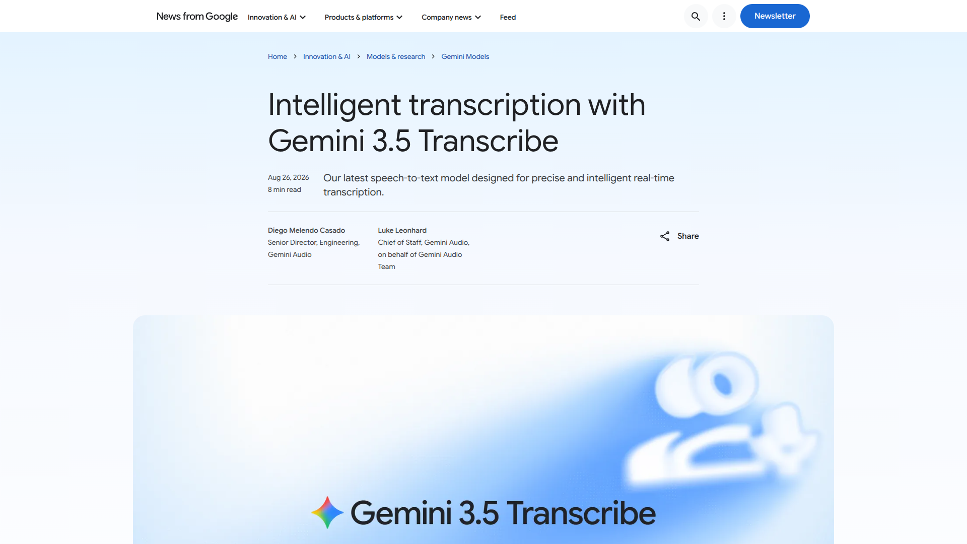 Gemini 3.5 Transcribe screenshot