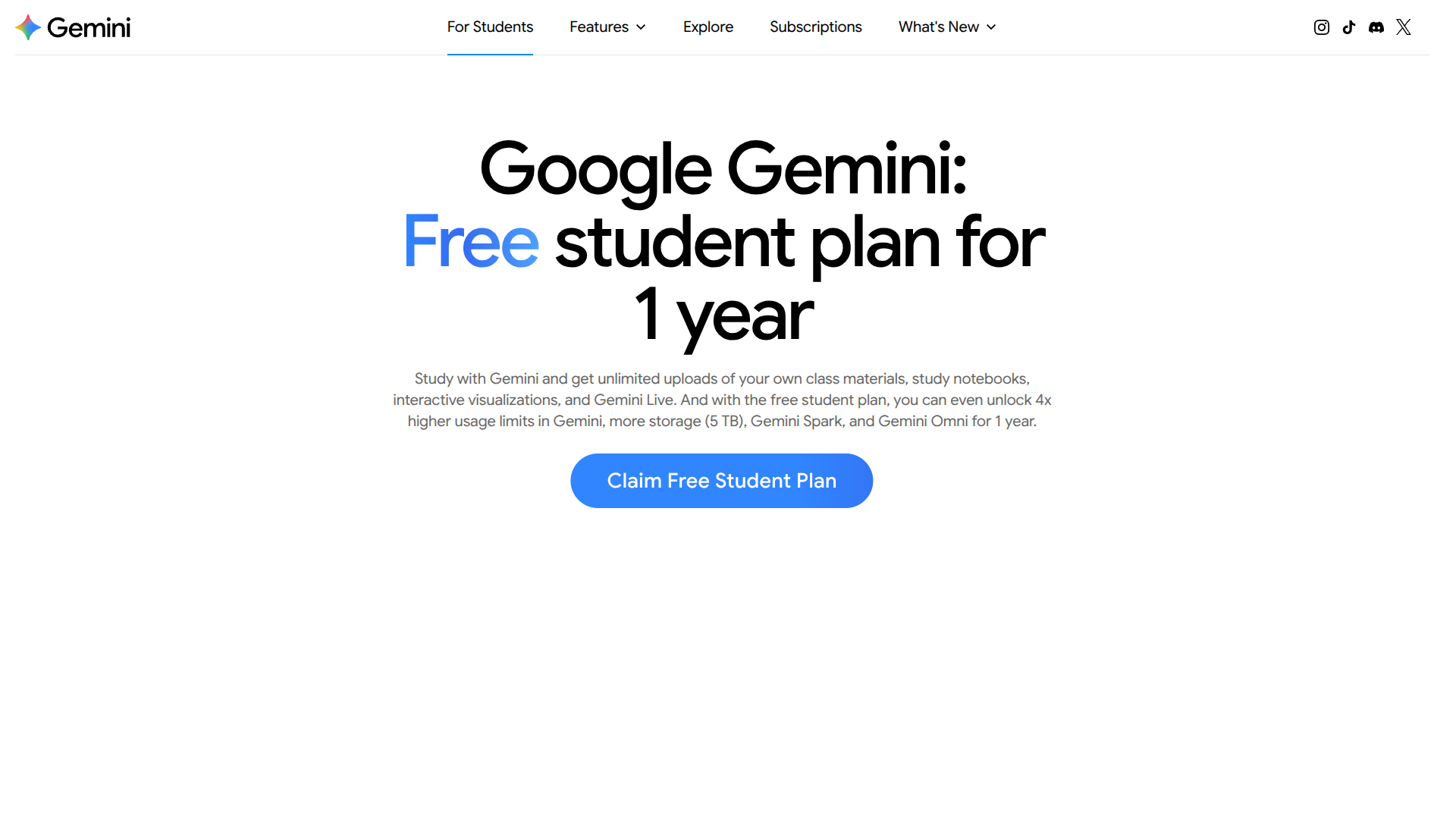 Gemini for Students logo