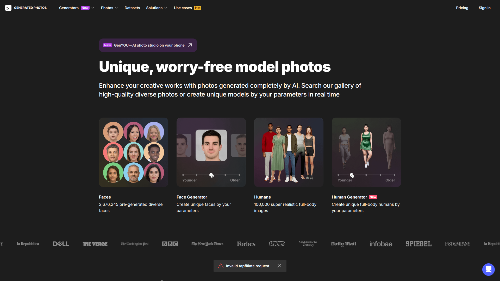 Generated Photos screenshot