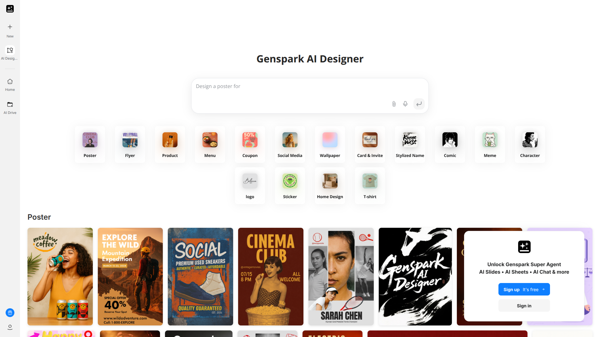 Genspark AI Designer screenshot