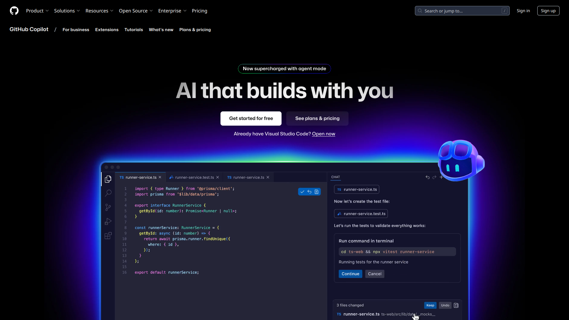 Github Copilot screenshot