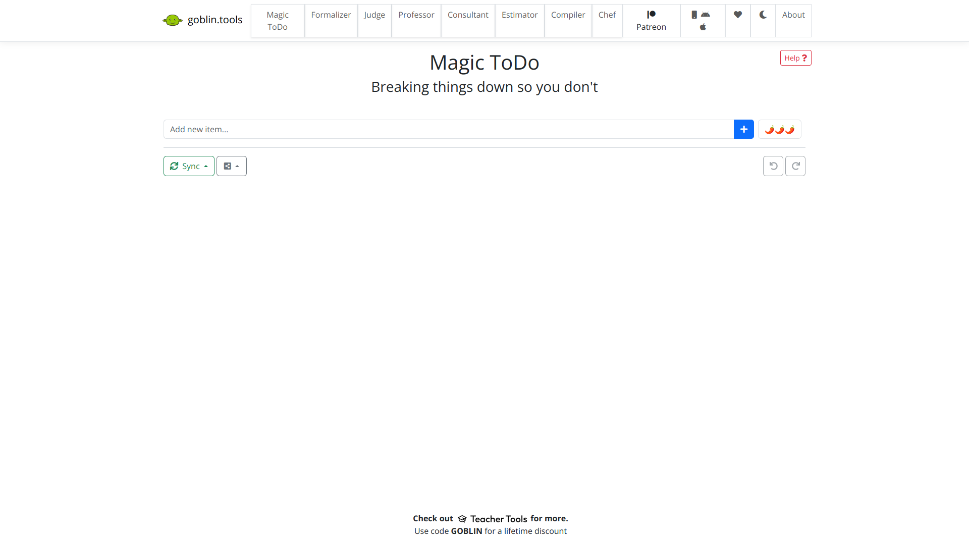 goblin.tools screenshot