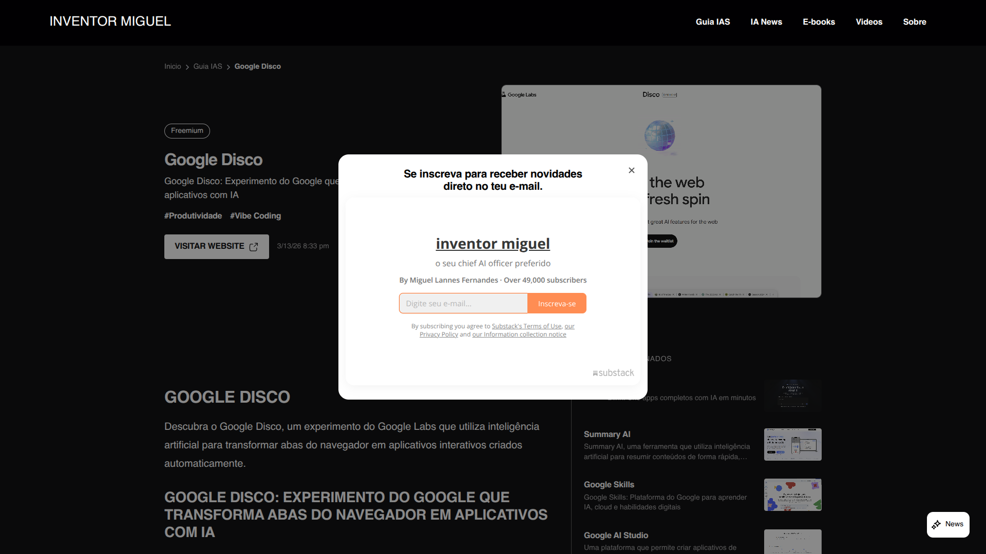 Google Disco screenshot