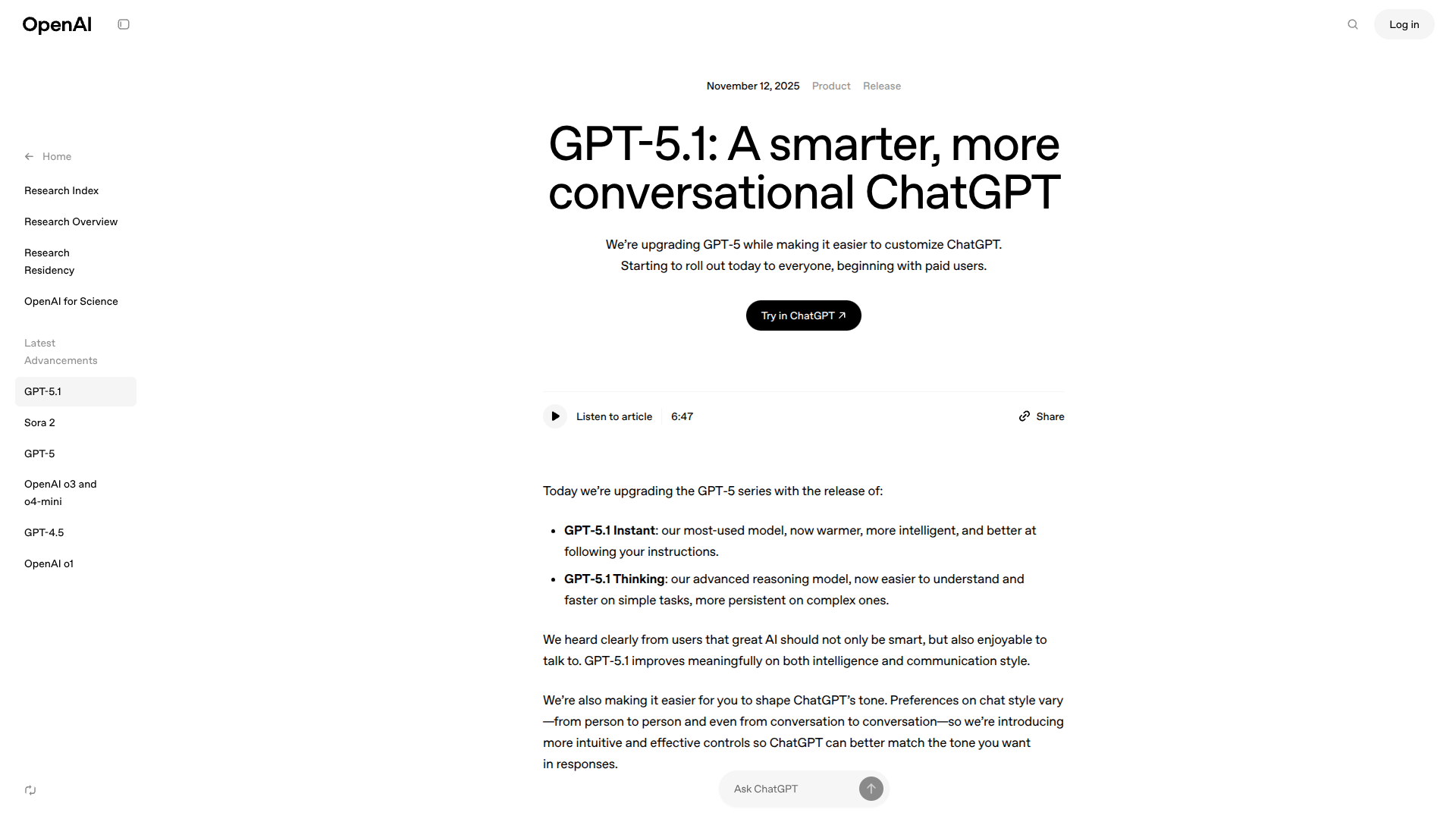 GPT-5.1 Instant and Thinking logo