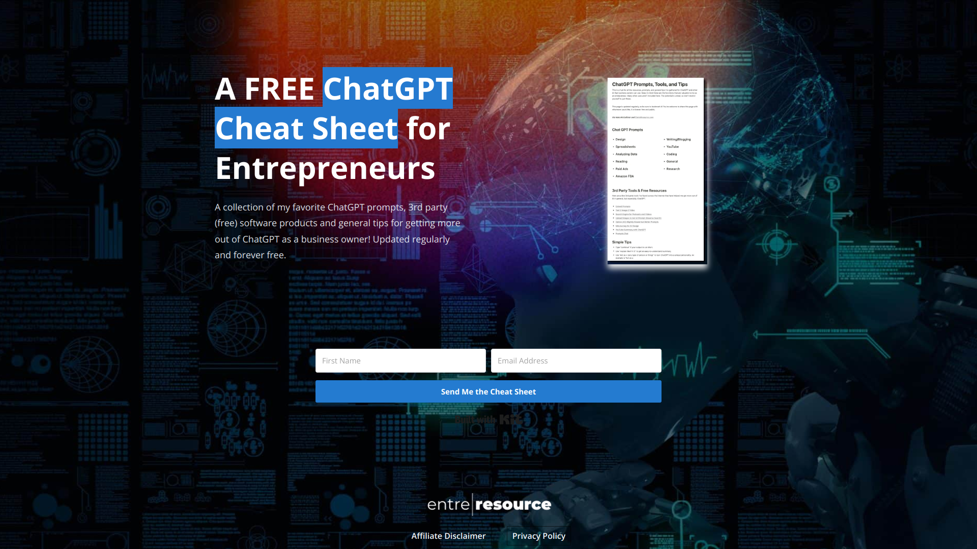 GPT Cheat Sheet screenshot