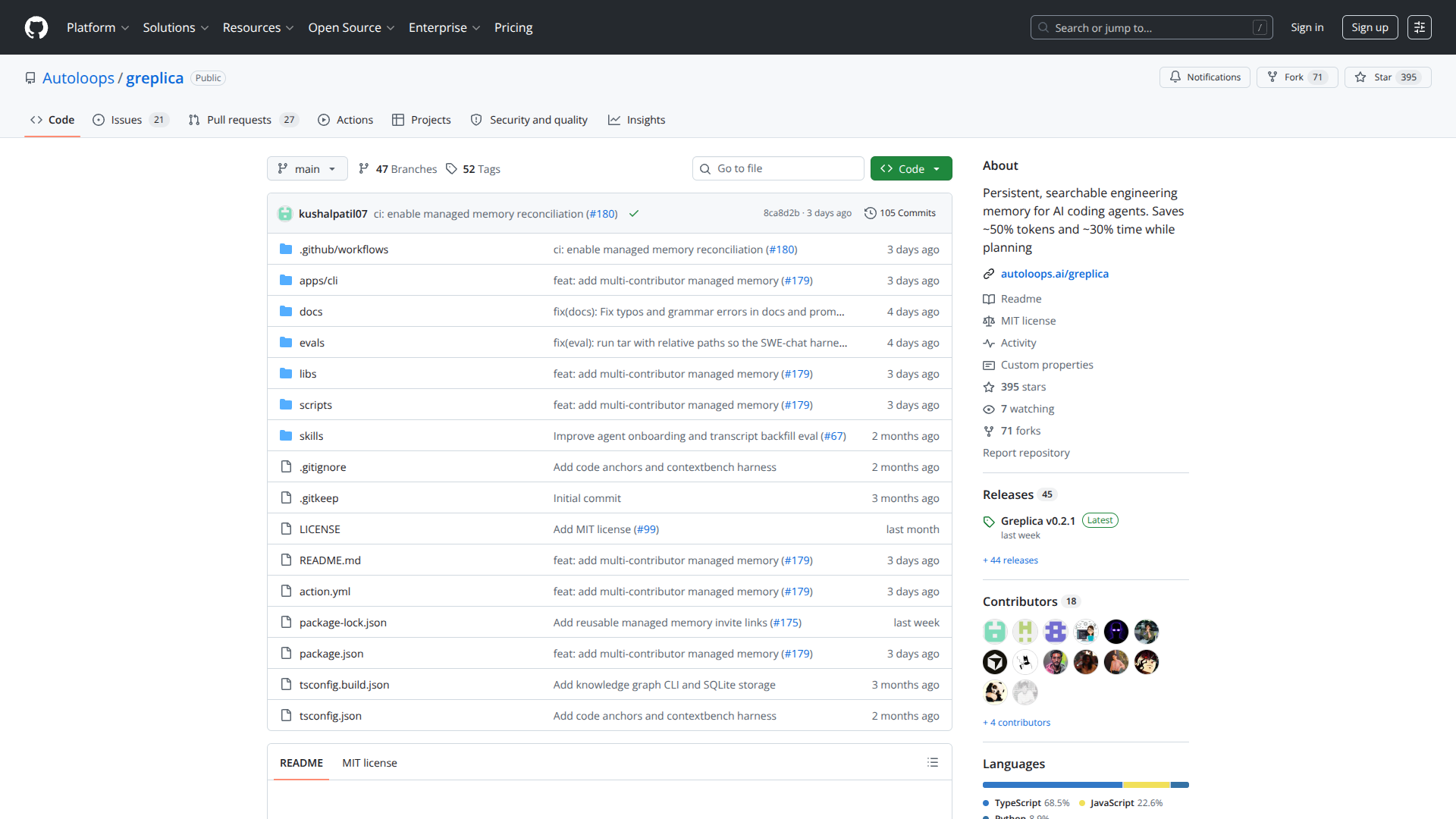 Greplica screenshot