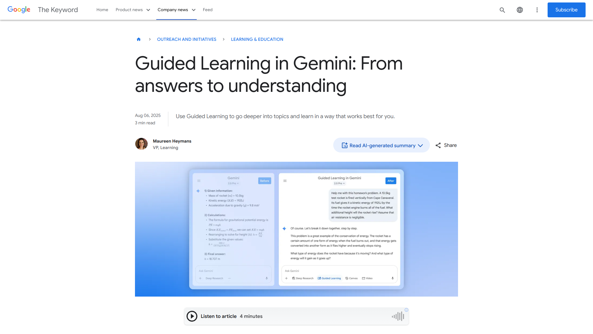Guided Learning in Gemini screenshot
