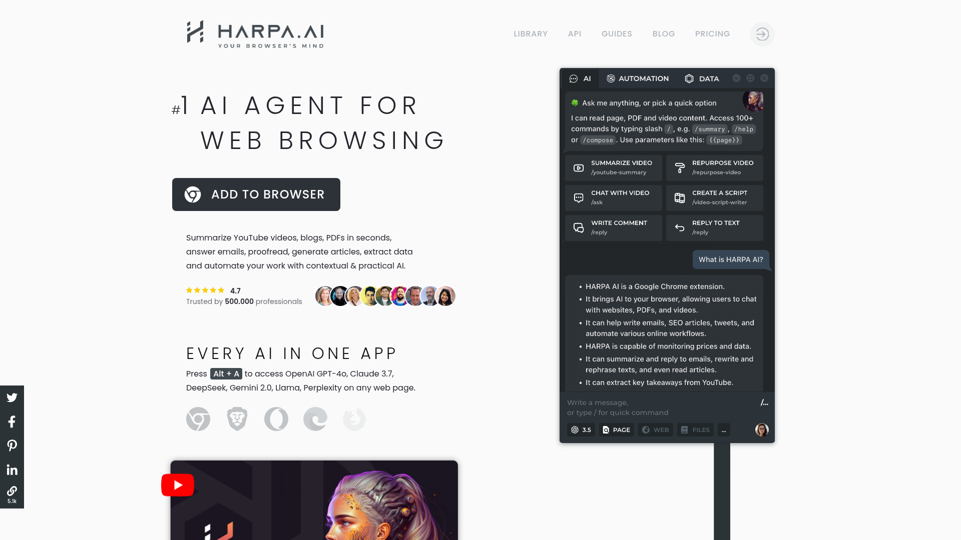 Harpa AI screenshot