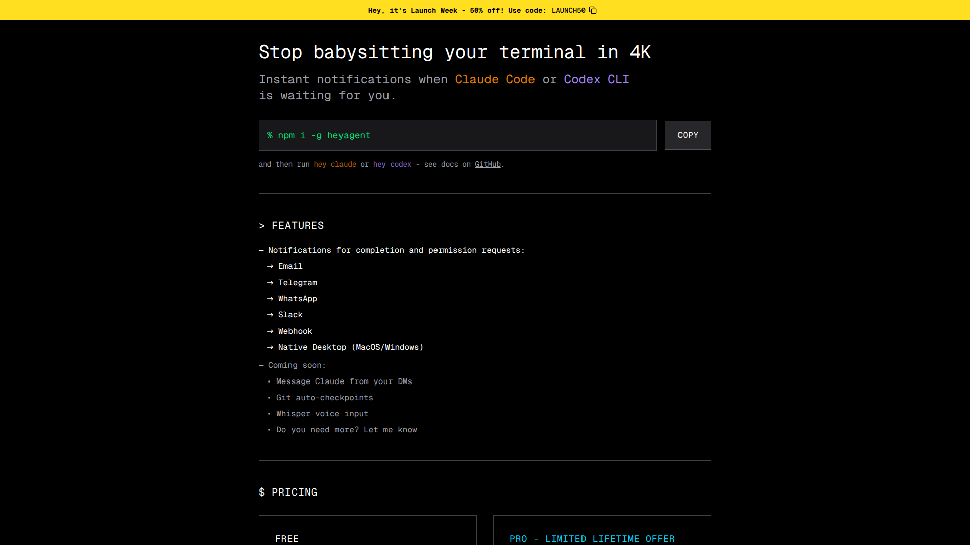 HeyAgent - Notifications for Claude Code logo