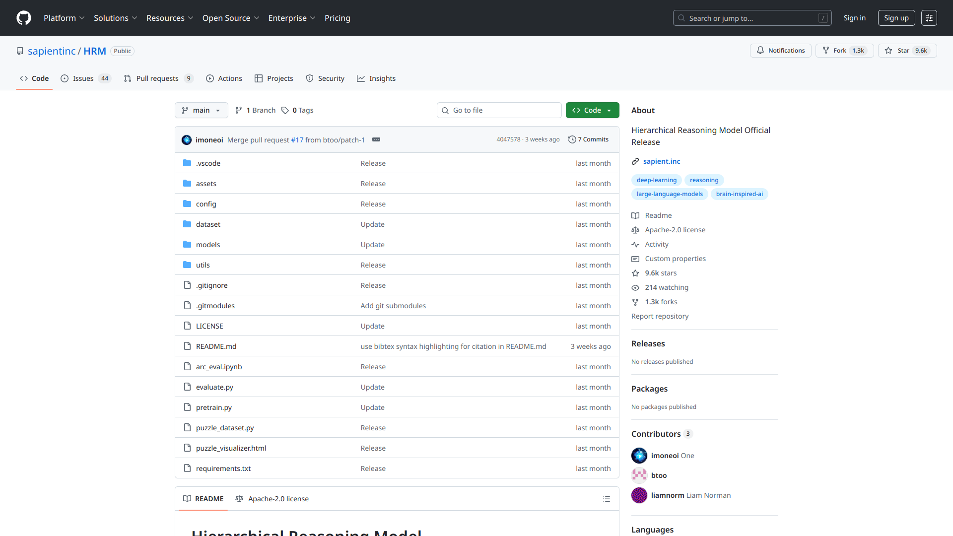 Hierarchical Reasoning Model logo