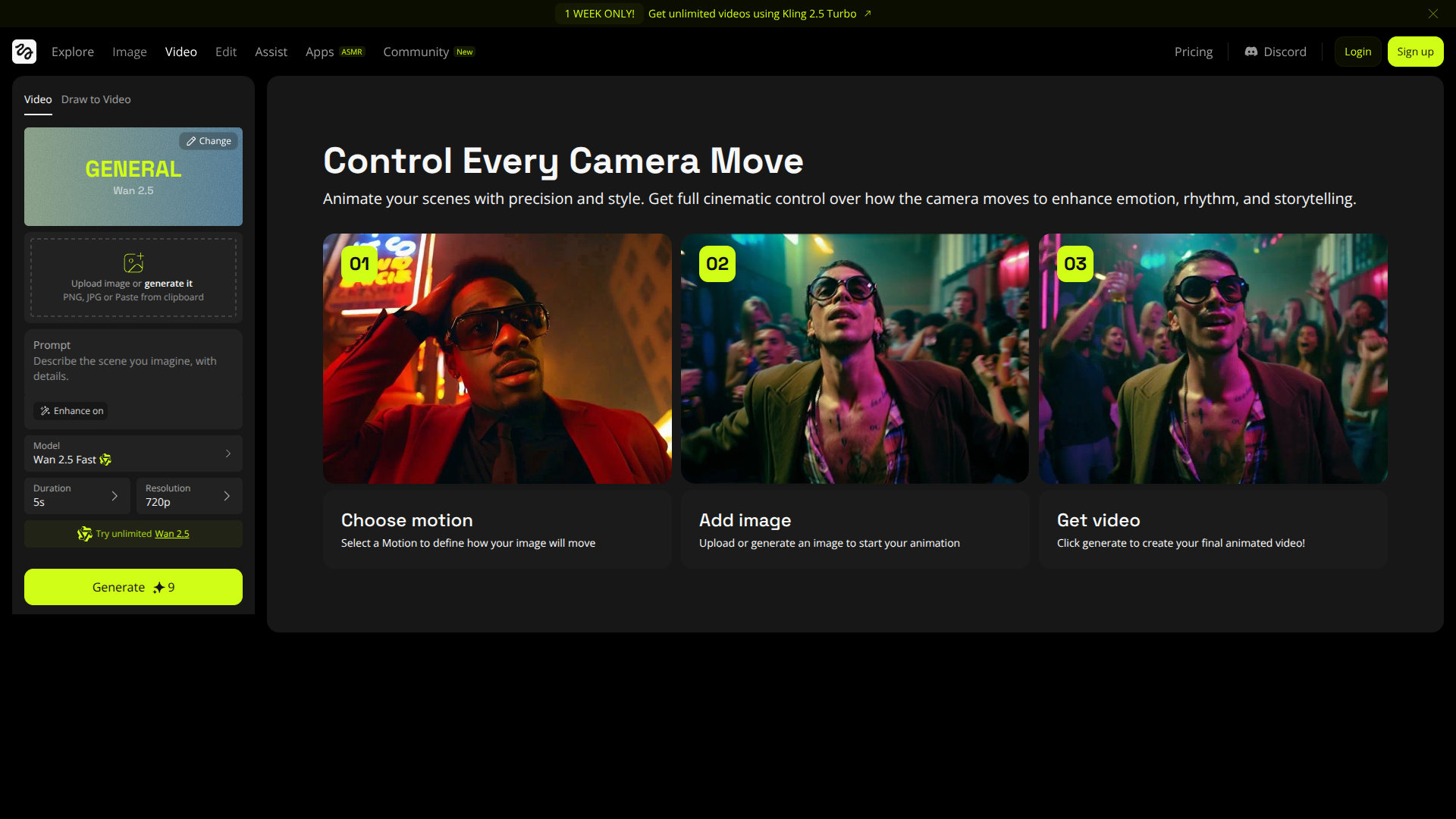 Higgsfield WAN 2.5 screenshot