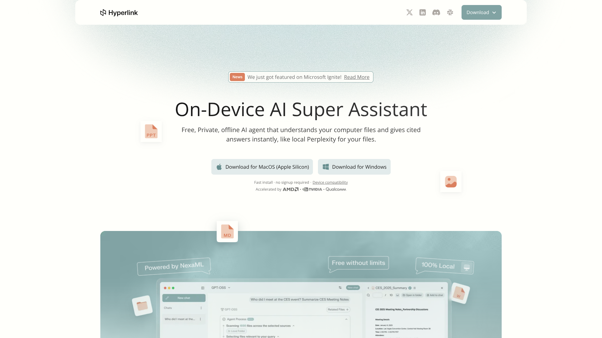 Hyperlink by Nexa AI logo