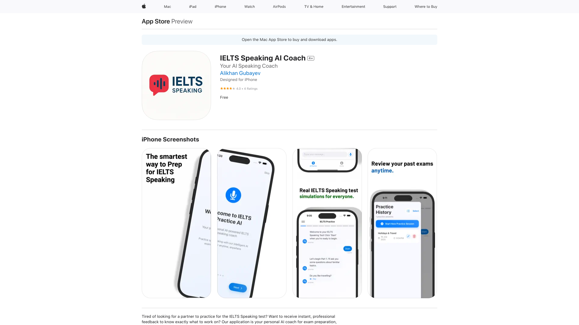 IELTS Speaking screenshot