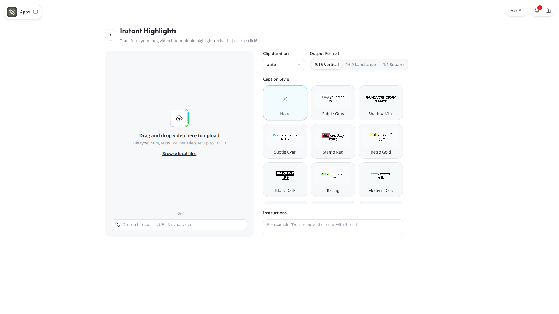 Instant Highlights V2 by Heygen logo