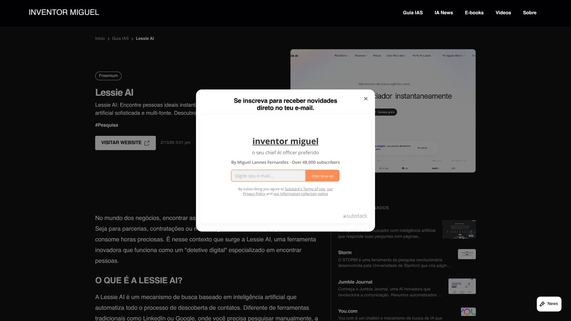 Lessie AI screenshot