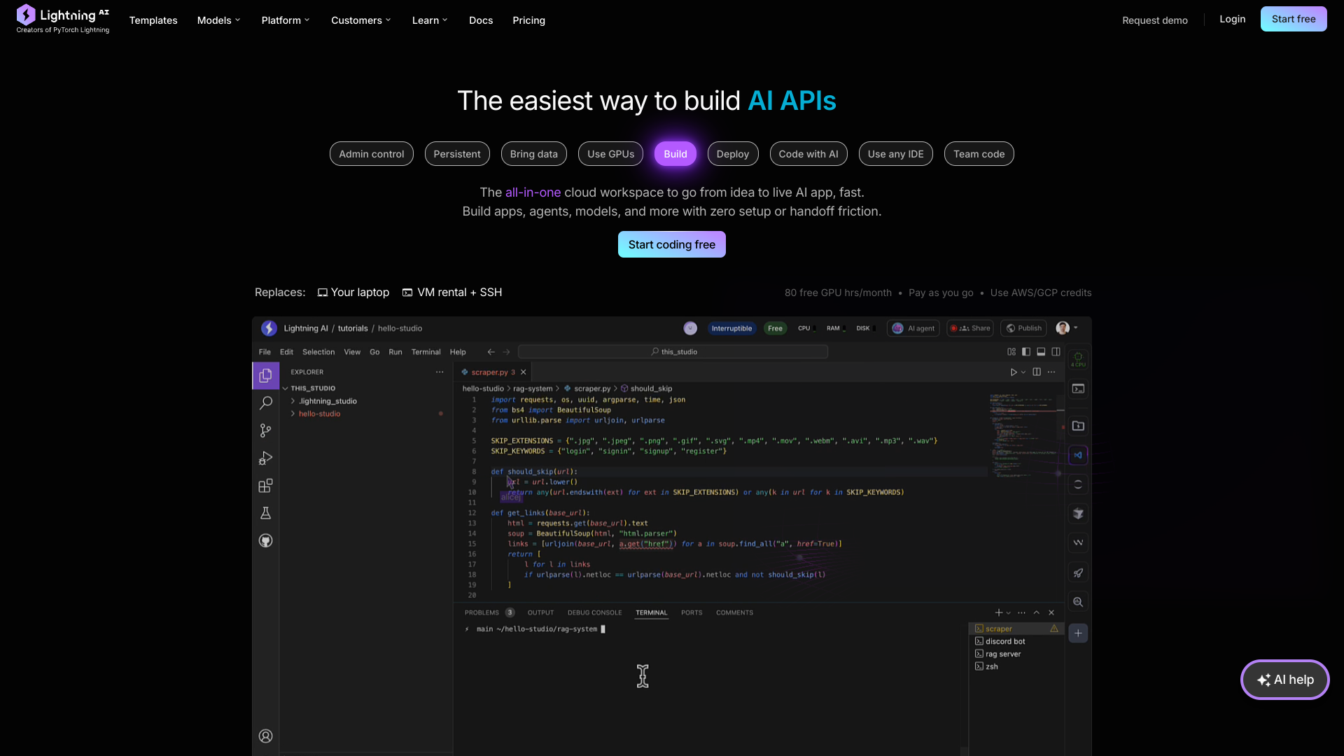 Lightning AI screenshot