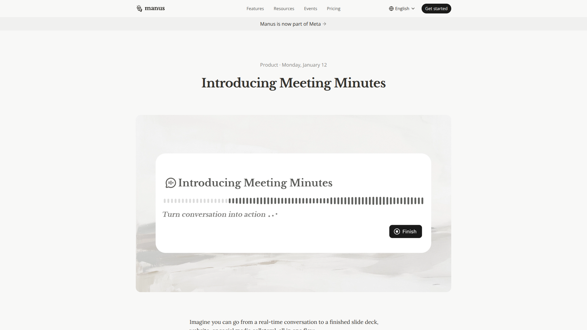 Manus Meeting Minutes logo