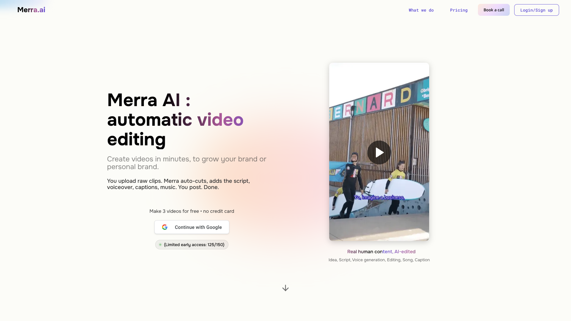 Merra AI - Automated video creation