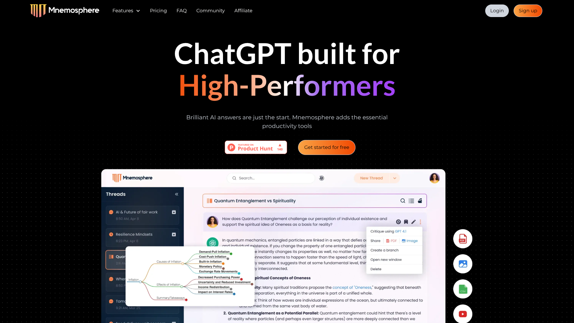 Mnemosphere AI screenshot