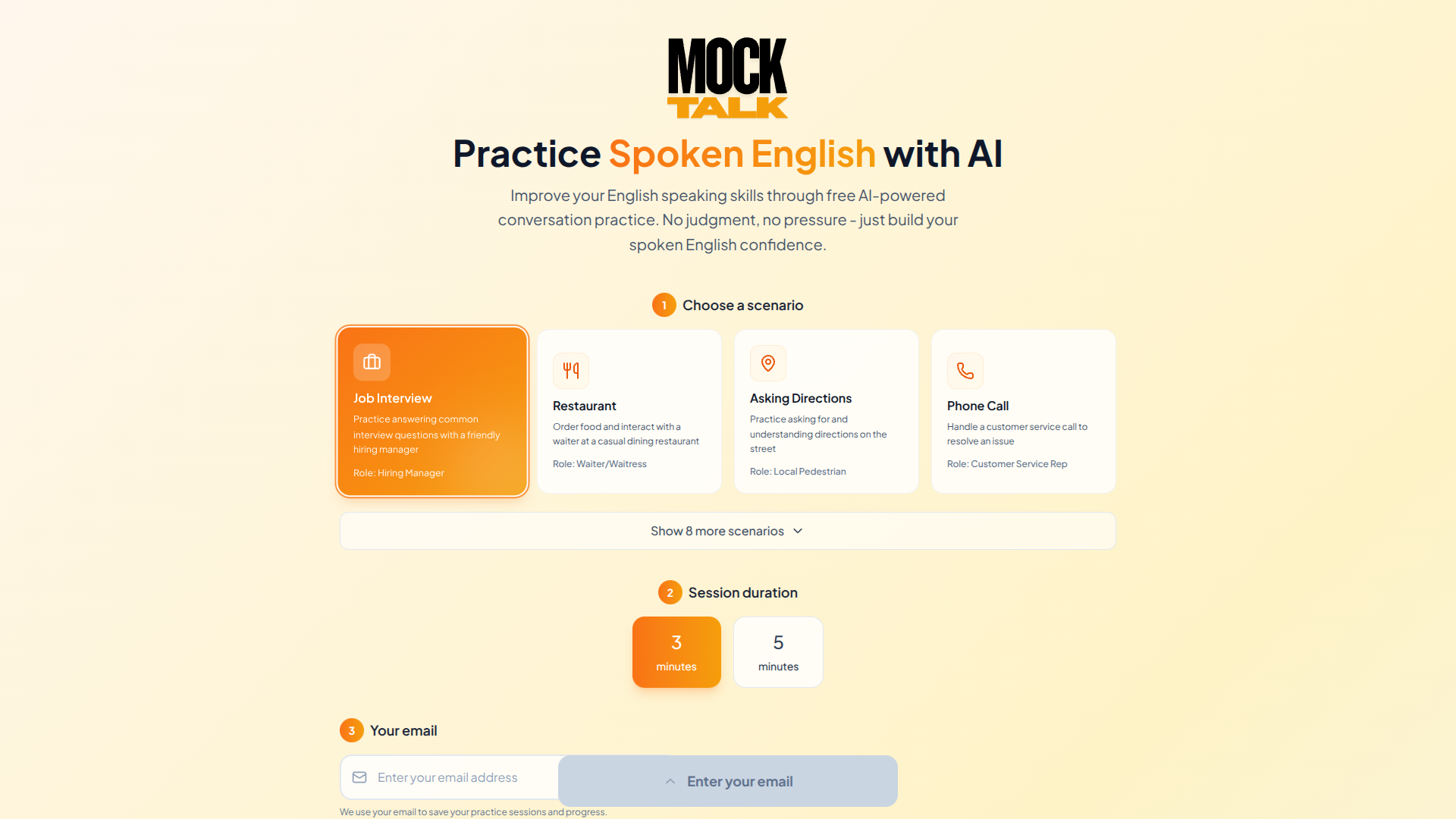 MockTalk screenshot