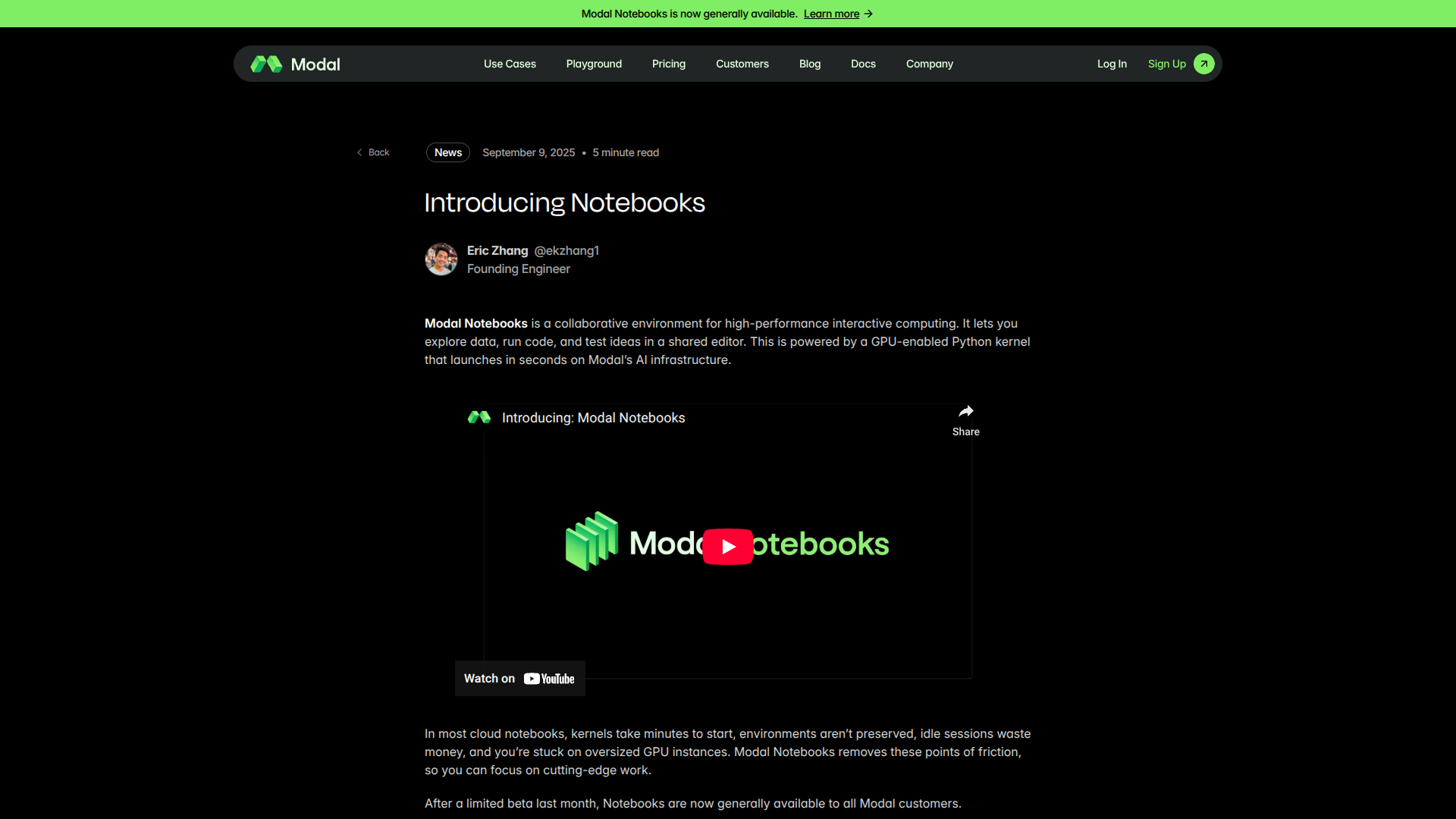 Modal Notebooks